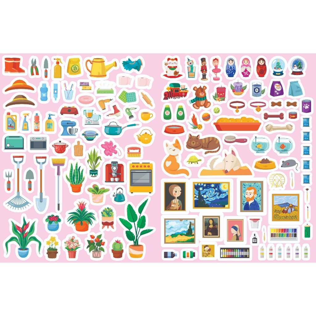 Sách Trò chơi Đồ hàng Trang Trí Nhà  - Sách tương tác bóc dán sticker cho bé