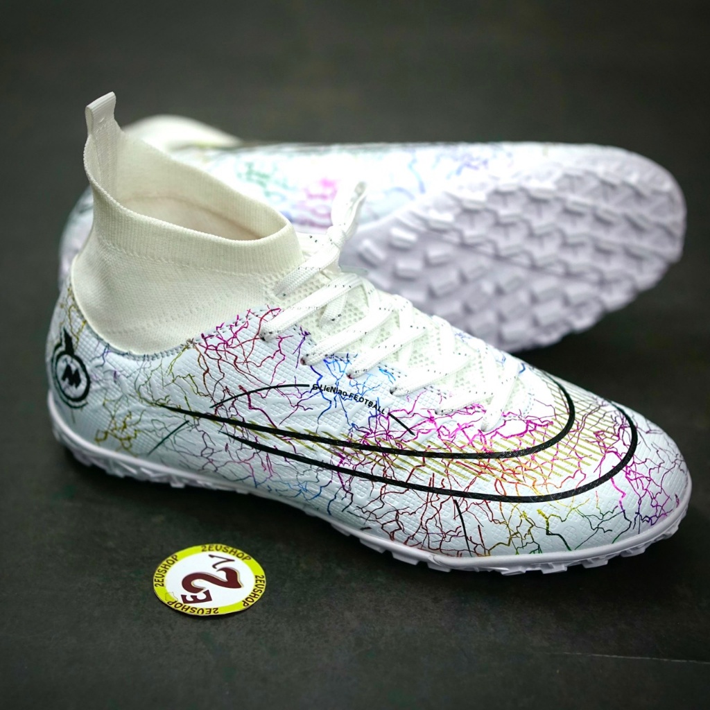 Giày bóng đá Mer Vapor 15 Spider cao cổ, giày đá banh cỏ nhân tạo nam đã khâu đế - 2EVSHOP