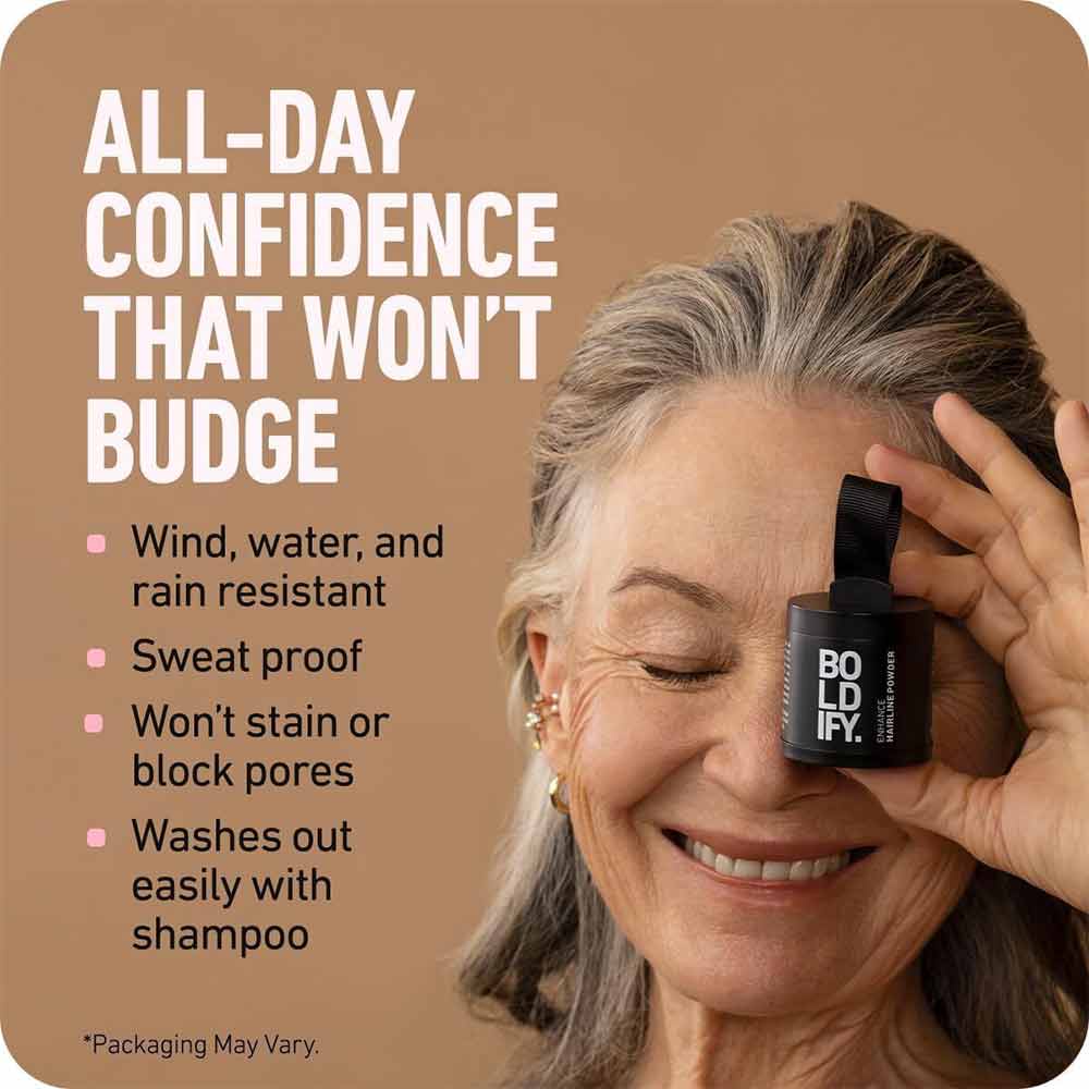 BOLDIFY Hairline Powder Instantly Conceals Hair Loss, Root Touch Up Hair Powder, Hair Toppers for Women & Men, Hair Fibe