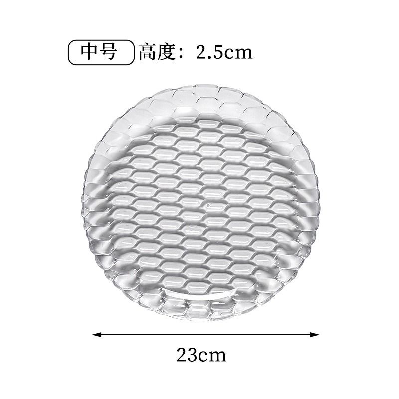 Set 3 đĩa PET đựng thức ăn vân vảy cá phong cách Bắc Âu 18/23/27.5cm