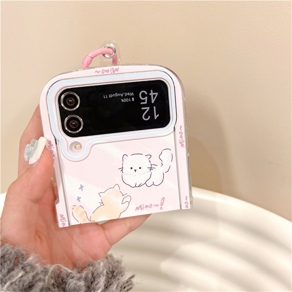 Dễ Thương Ốp Điện Thoại Dẻo Màu Đen In Hình Chó Mèo Hoạt Hình Đáng Yêu Cho samsung galaxy z flip4 flip3 5g funda z flip 3 4 5 zflip5 zflip4