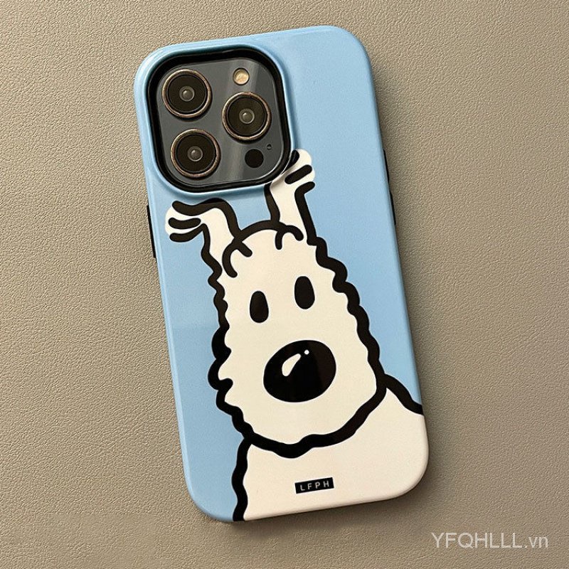 Ốp Điện Thoại Hai Lớp Hình Chú Cún Cho iphone11 12 13 14 15 12promax 13promax 14pro 14promax x xs xr lyj9