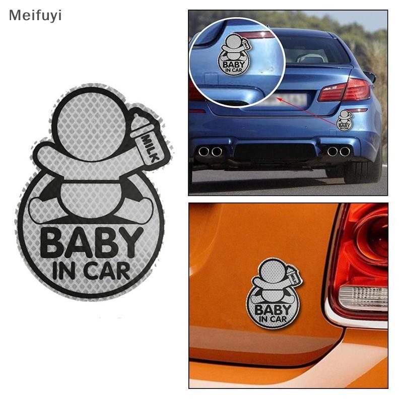 Đề Can Cảnh Báo Phản Quang An Toàn Ban Đêm Cho Trẻ Em in car baby on board