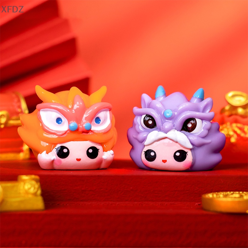 Tượng Rồng Hoạt Hình mini Bằng Nhựa resin Để Bàn Trang Trí Phong Cảnh Năm Mới