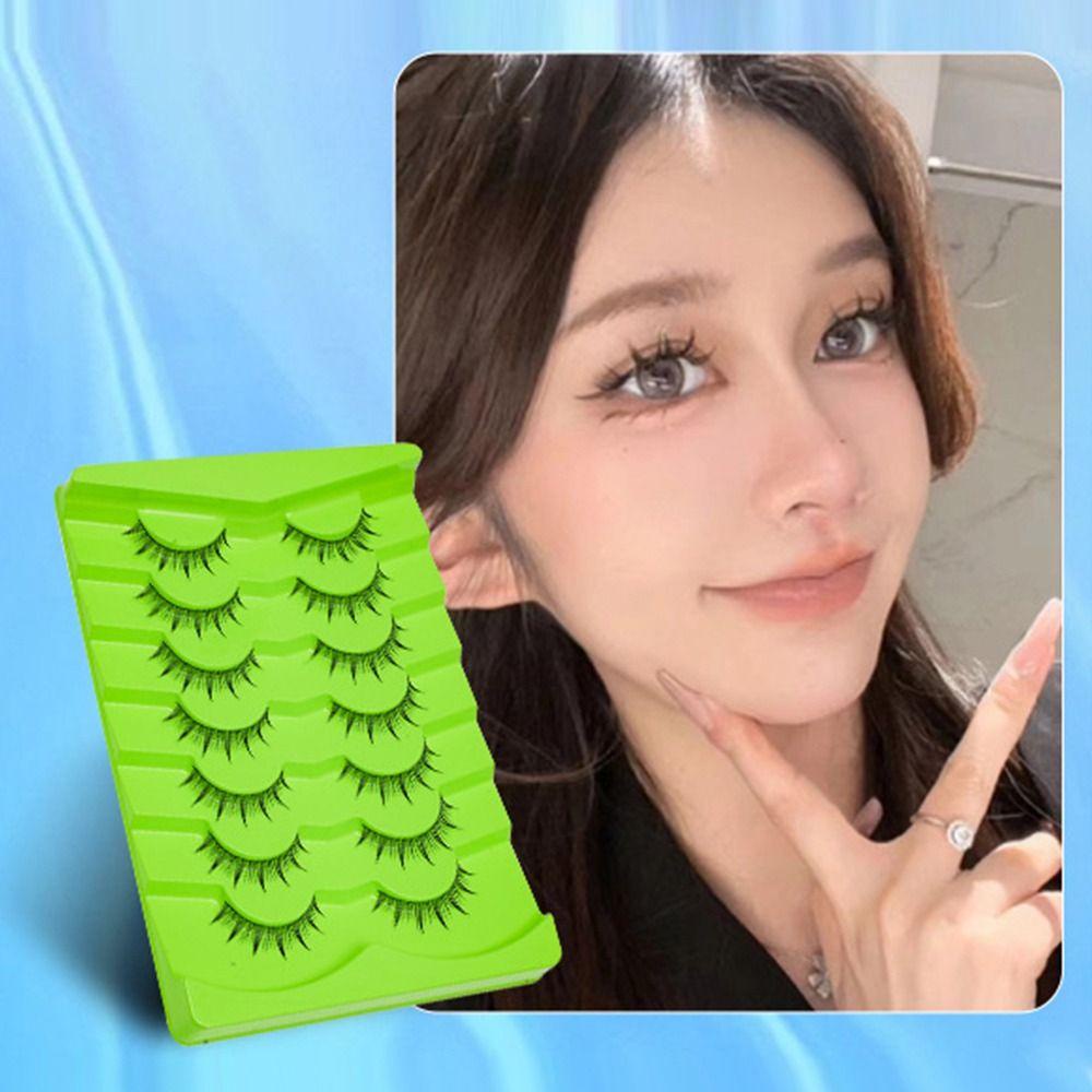 Bộ 1 5 / 7 Cặp Lông Mi Giả Hình Quả Xoài Phong Cách Nhật Bản Tự Nhiên Thời Trang Dành Cho Nữ