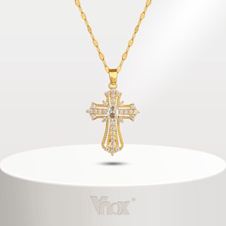 Vnox Vòng cổ Mạ Vàng 18k Mặt Thánh Giá Đính Đá zircon Phong Cách vintage