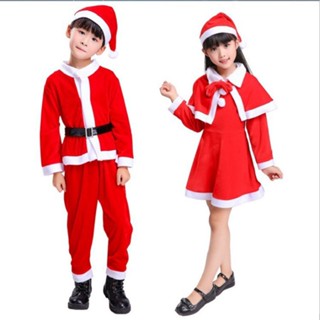 Bộ Quần áo ông già noel cho bé trai (gồm mũ), bộ quần áo cải trang cho bé đêm giáng sinh [Có sẵn][Hỏa tốc]