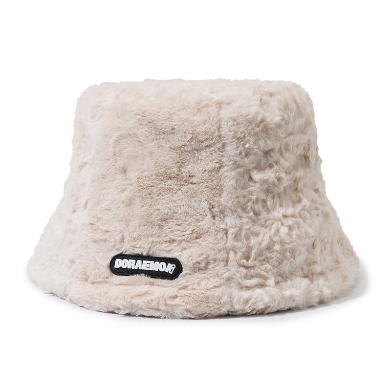 Mũ Bucket Chất Liệu cotton Phối Lông Thời Trang Mùa Đông Cho Nữ