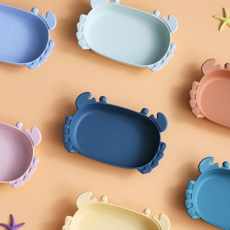 Đĩa Đựng Thức Ăn Lúa Mạch Hình Con Cua Ngộ Nghĩnh Đáng Yêu Cho Bé 16.5x10.5cm