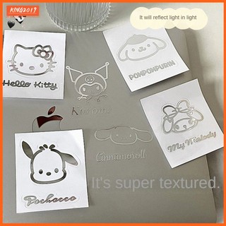 SANRIO Sticker Kim Loại pvc Trong Suốt Chống Thấm Nước Hình hello kitty Dễ Thương Trang Trí Chai Nước