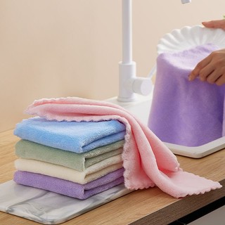 Khăn lau chén bát màu trơn loại tốt mềm mịn thấm hút tốt 30x30cm