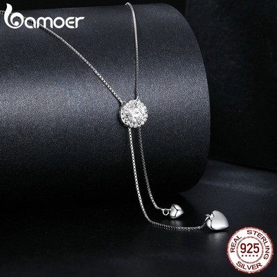 BAMOER Vòng cổ Bạc 925 PhốI Tua Rua ThờI Trang Cho Nữ MSN029