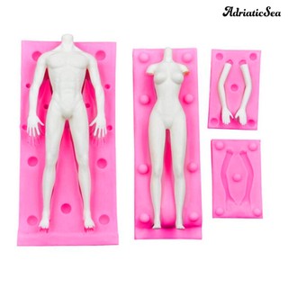 Khuôn silicone tạo hình làm bánh hình cơ thể búp bê 3d diy