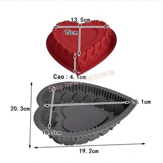 SG - Khuôn silicon tim làm bánh mousse đổ rau câu socola nướng bánh bông lan hình trái tim