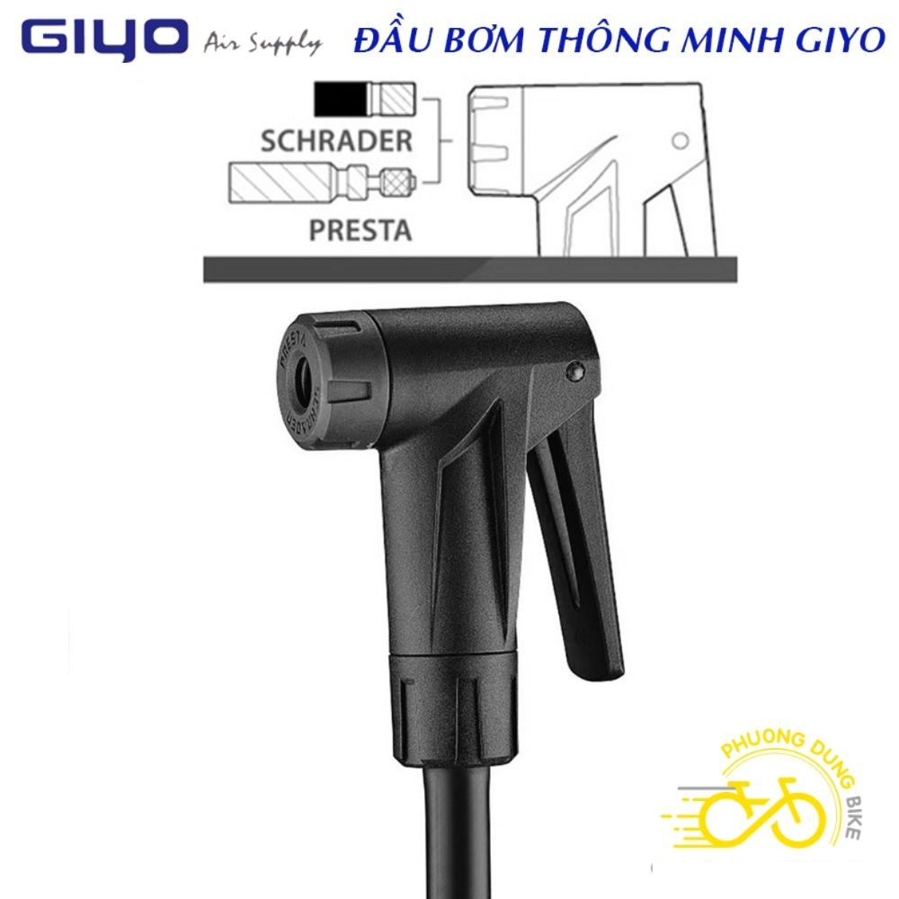 Đầu dây bơm van xe đạp thông minh thay thế GIYO