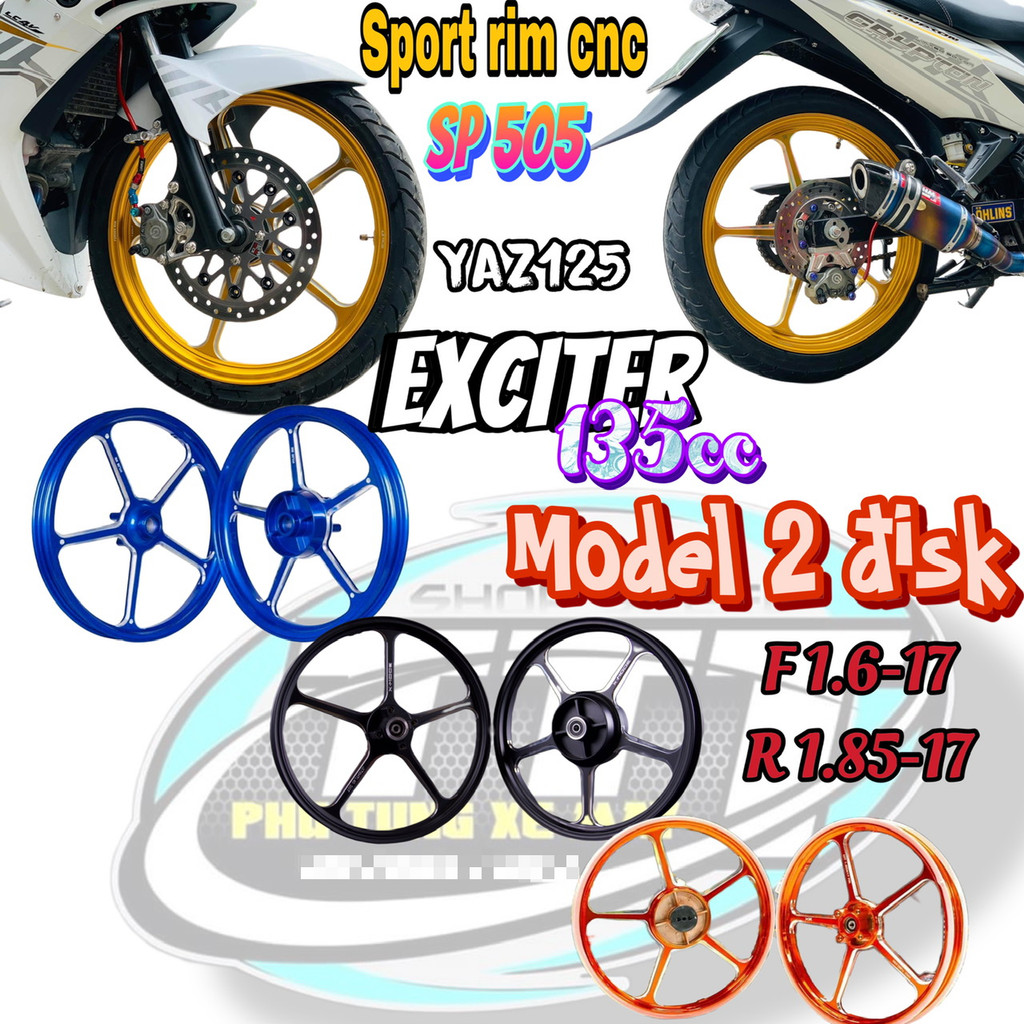 Vành đúc mâm cnc 5 cây Ex135 size 1.6-1.85/17inches _phukienxemaydo