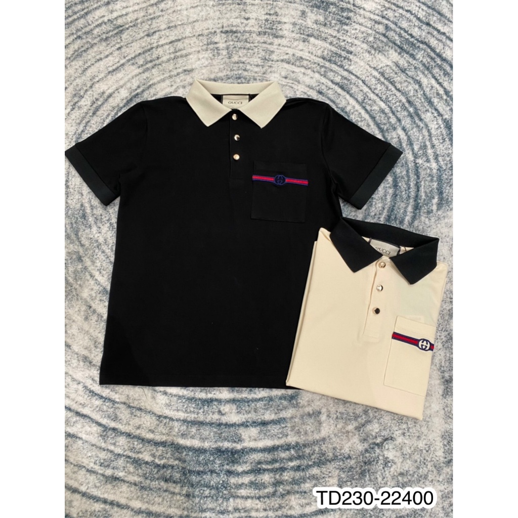Áo polo nam G.C túi thêu logo siêu đẹp - Áo polo nam cotton be basic hot hit