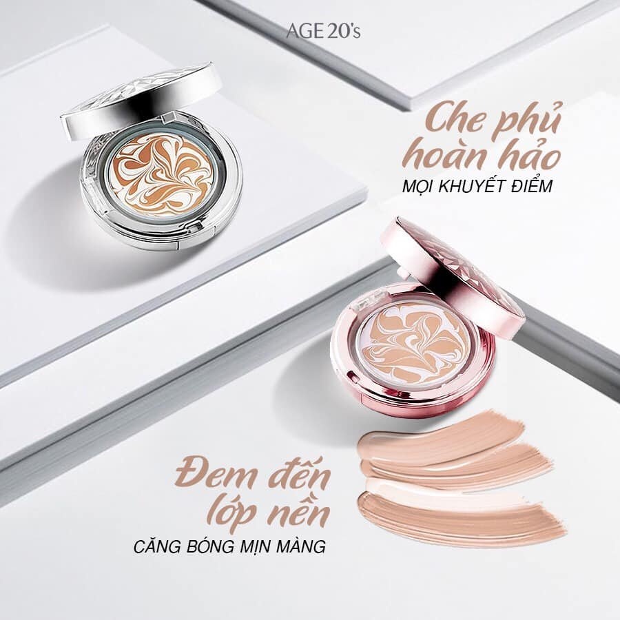Phấn Nền Lạnh AGE20's Signature Essence Cover Pact Intense Long Cover Phiên Bản Kim Cương Và Nâng Cấp