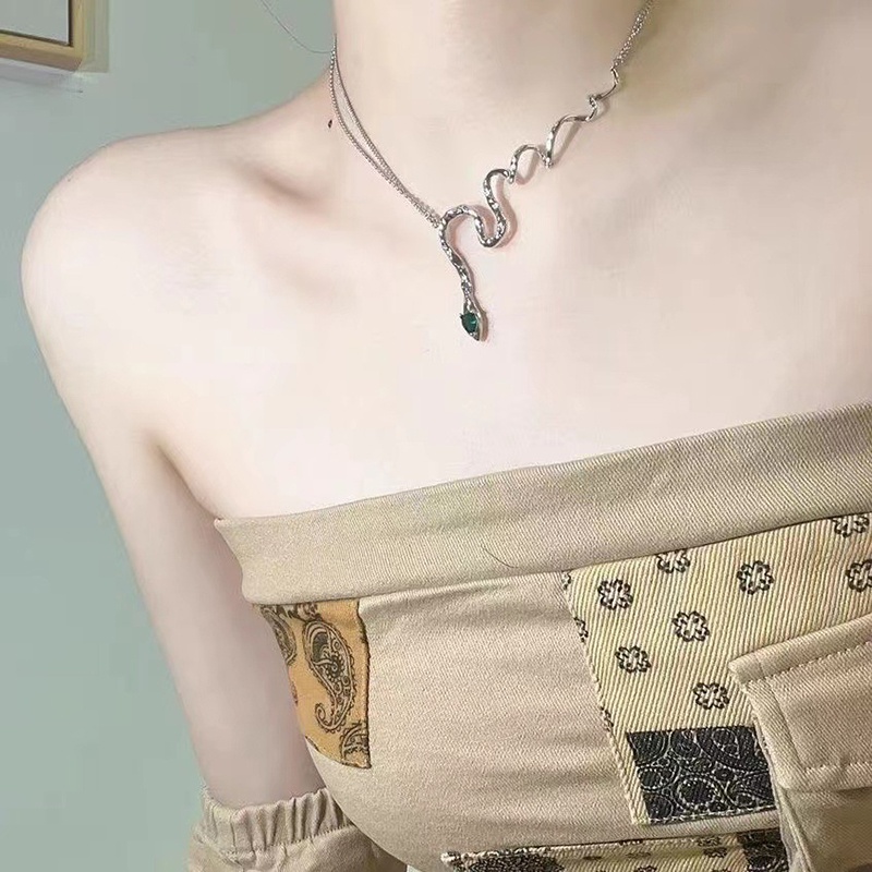 Vòng cổ Hợp Kim Hình Rắn Đính Đá Thời Trang Cho Nữ