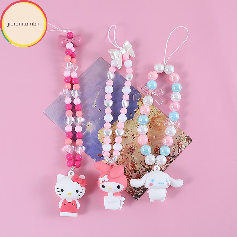 Jiarenitombn kawaii Dây Đeo Điện Thoại Chuỗi Hạt Hình kuromi cinnamoroll Hoạt Hình Cho Nữ vn
