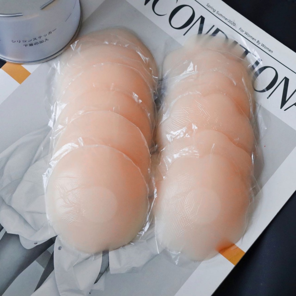 Miếng Dán Ti Silicon Sử Dụng Nhiều Lần Túi Zip 1 Cặp Nhũ Hoa Tàng Hình Siêu Dính CLOVER -1222