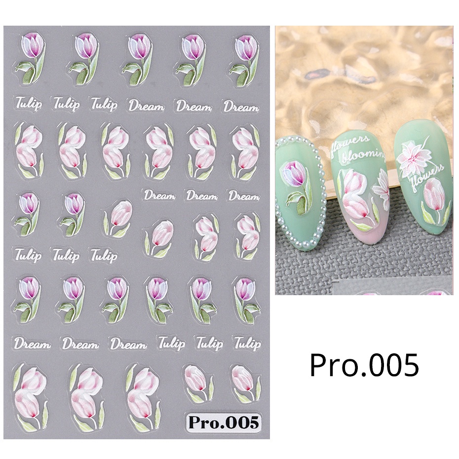 Miếng Dán Trang Trí Móng Tay 5d Hình Hoa lily of the valley