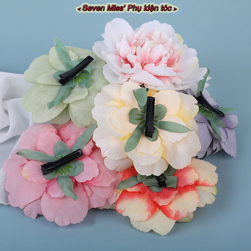 Kẹp Tóc Hình Hoa 11cm Làm Bằng Tay Phong Cách retro