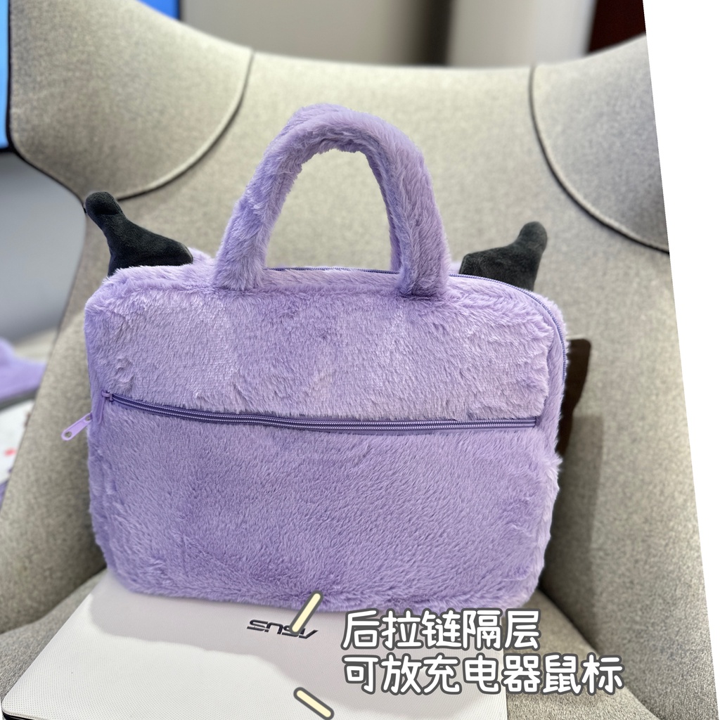 Túi Đựng Máy Tính Xách Tay Bằng Vải Bông Mềm Mại Màu Tím Kích Thước 14 15 15.6 inch Cho macbook pro 16