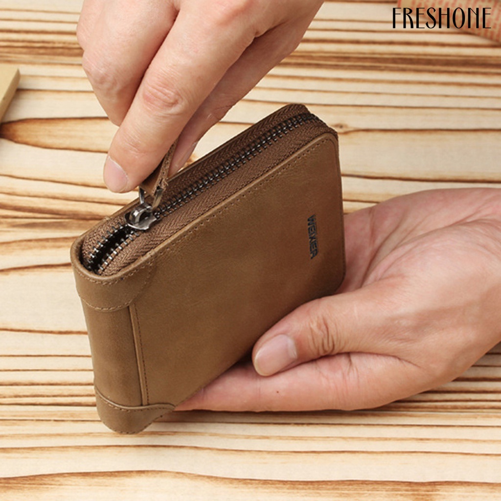 Ví Nam Nhiều Ngăn Giả Da Đa Năng Có Dây Kéo Dùng Khi Đi Du Lịch