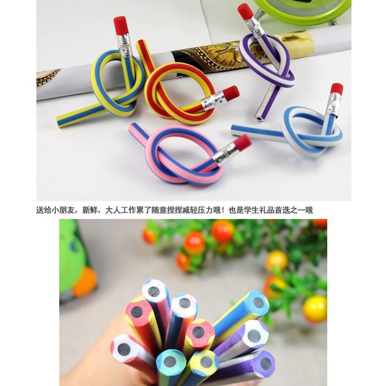 Bút Chì Mềm Không Vỡ In Hình Biến Hình Sáng Tạo Cho Học Sinh Tiểu Học