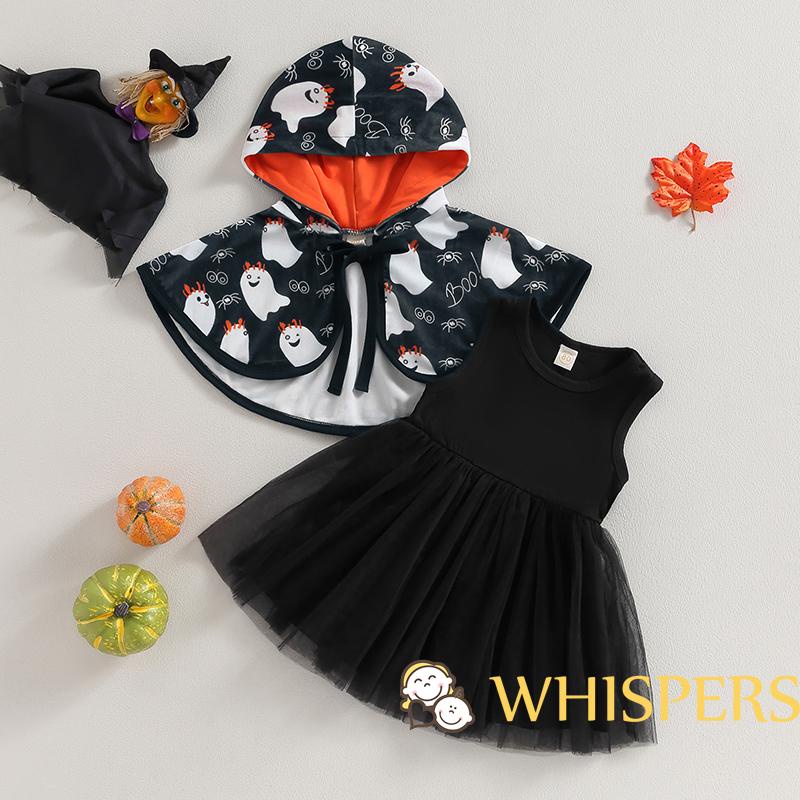 Set Đồ halloween 2 Món Phối Áo Choàng Xinh Xắn Cho Bé Gái
