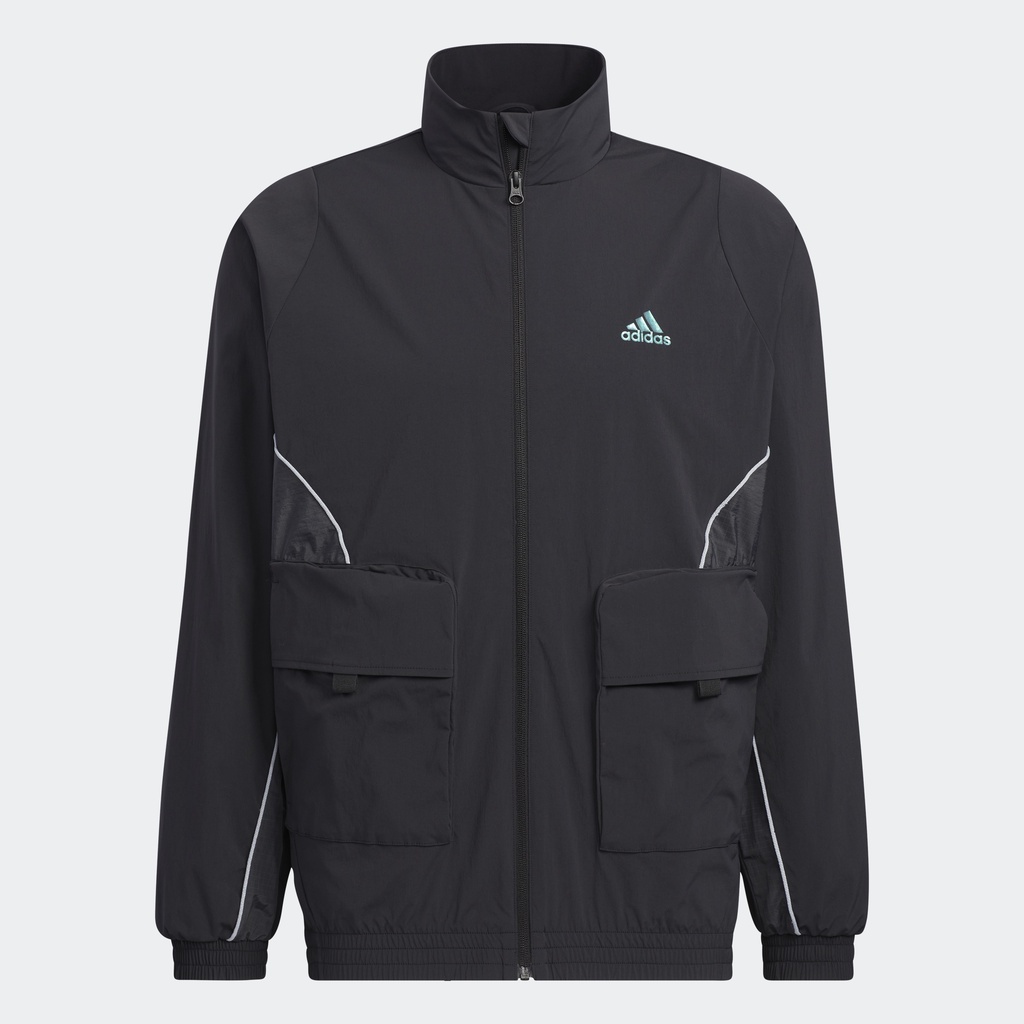 adidas Phong cách sống Áo Khoác Dệt Thoi Có Túi Stadium Nam Đen HM5144