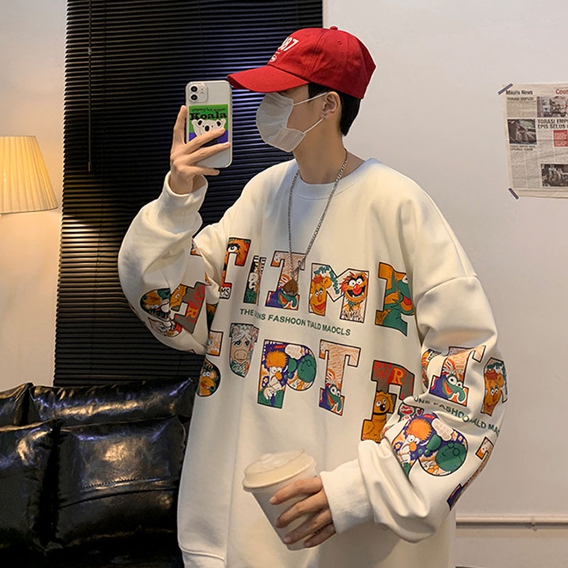 Asrv Áo Sweater In Chữ Phong Cách ins Thời Trang Xuân Thu Cao Cấp Cho Nam