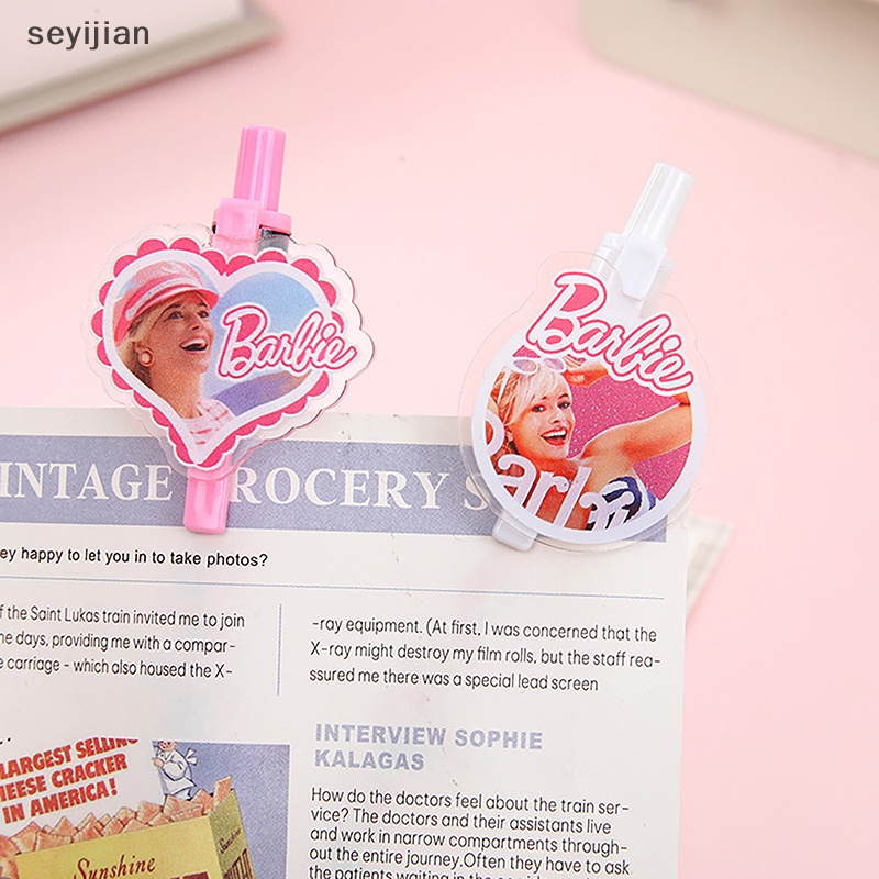 Bộ Hộp Bút Chì Nhựa acrylic Thu Gọn Được Hình Búp Bê barbie Dễ Thương Cho Học Sinh