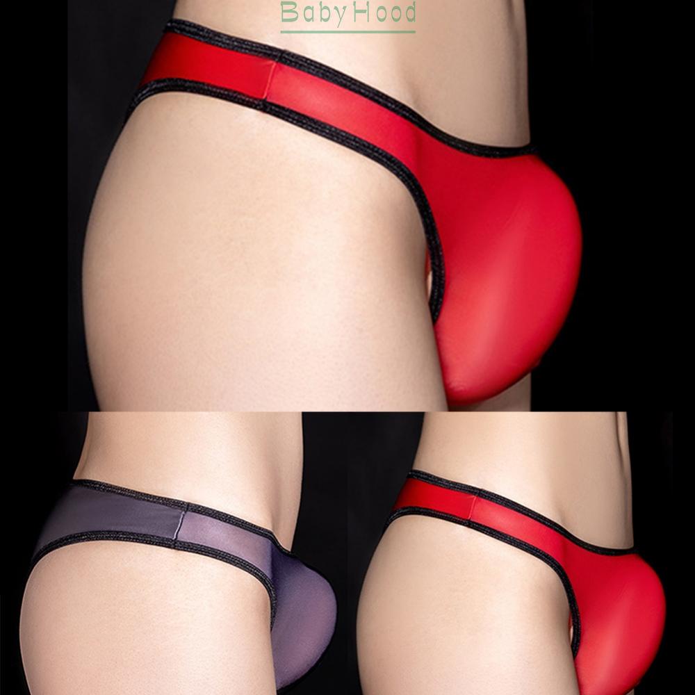 Mens Low Rise Bikini Briefs Underwear Sexy Shiny Oily Panties Thongs Swimwear#BBHOOD