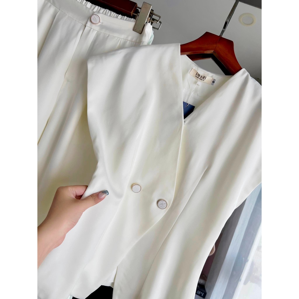 LAVISH DESIGN Set nữ S741 Áo 1 hàng nút và Quần tây sang trọng, thanh lịch phù hợp đi làm, thời trang công sở