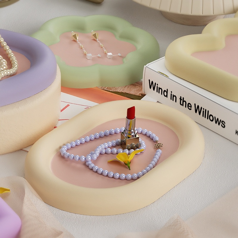 Khuôn silicone Hình oval Làm Khay Cuộn resin diy