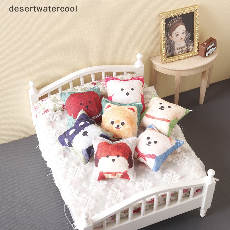 Devn Gối Tựa sofa mini Hình Đầu Chú Chó Tỉ Lệ 1: 12 Trang Trí Nhà Búp Bê