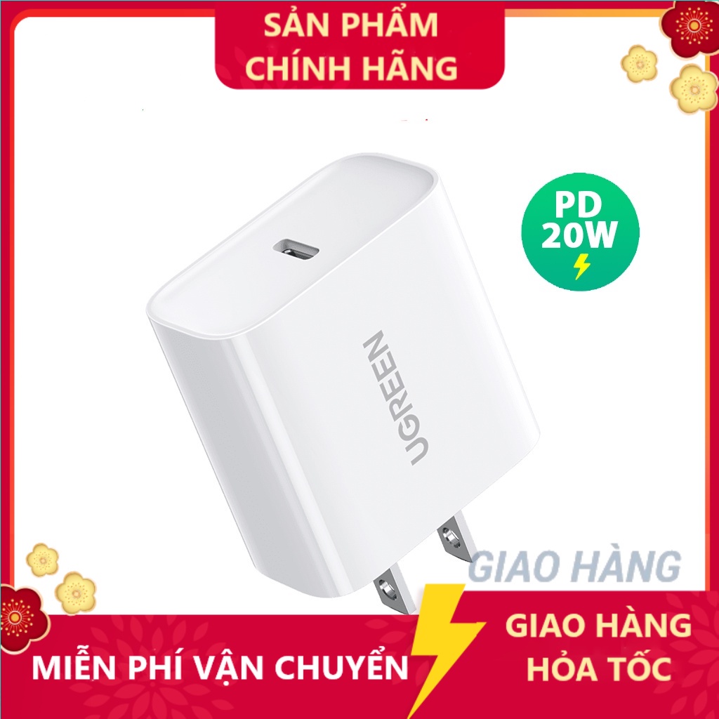Cốc sạc nhanh PD 20W UGREEN CD137 Type-C | Củ cáp sạc UGREEN60449 60450 cho  / Samsung / Xiaomi / Oppo / Vivo TTSHOP720