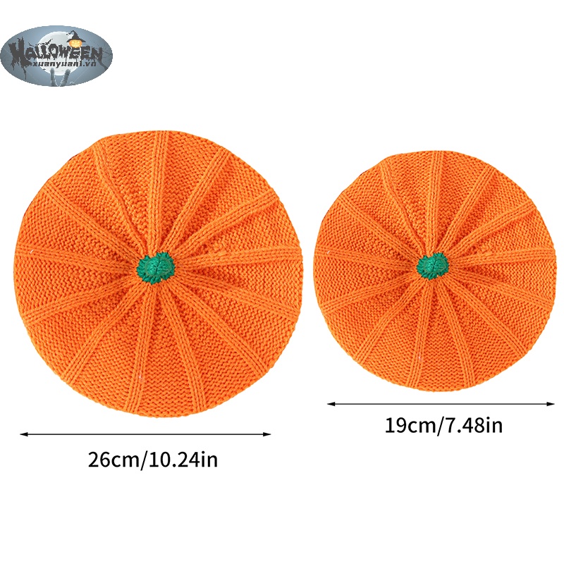 Nón beret Dệt Kim Phong Cách halloween 2023 Cho Mẹ Và Bé vn