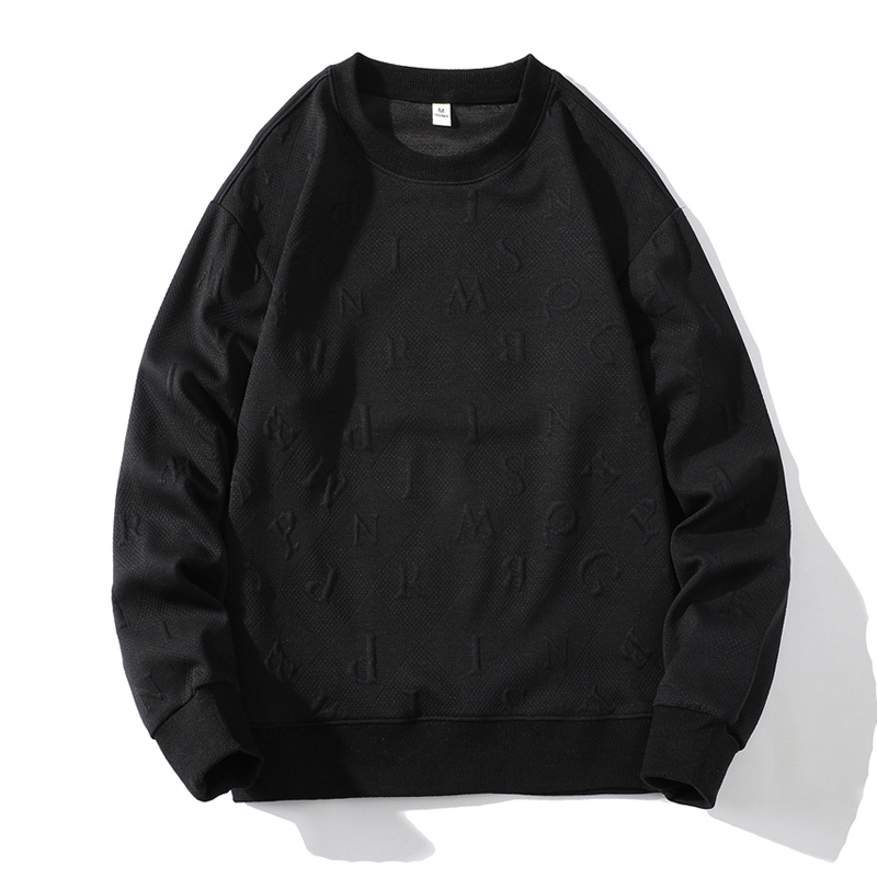 Áo sweater Cổ Tròn Tay Dài Màu Trơn Thời Trang Mùa Thu Cho Nam Giới Có size Lớn
