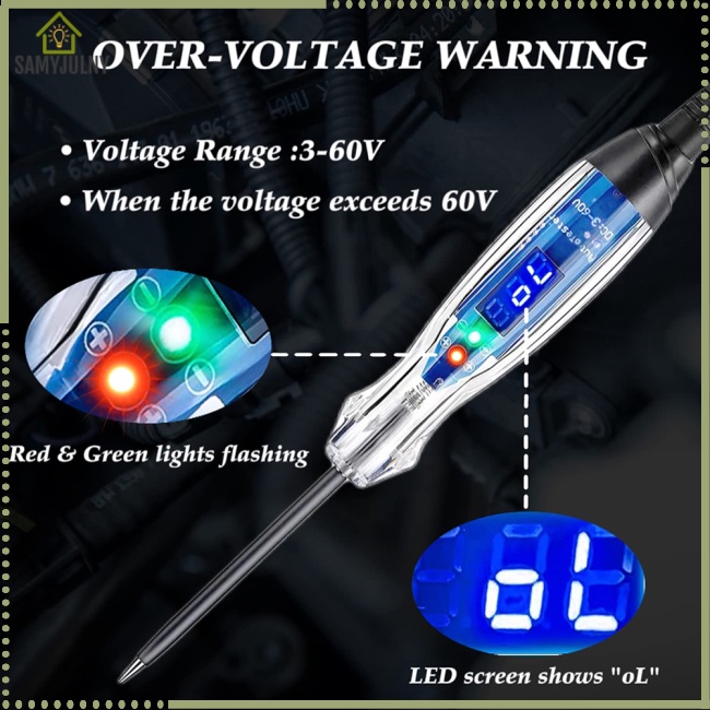 Sam Bút Thử Điện Kỹ Thuật Số Đèn led 3-60v dc Chuyên Dụng