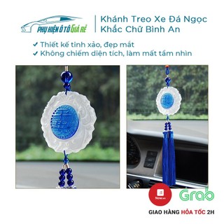 Khánh Treo Xe Ô Tô Đá Ngọc Tự Nhiên Khắc Chữ Bình An