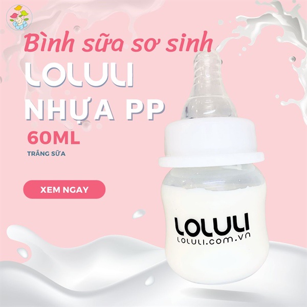 Bình sữa sơ sinh Loluli nhựa PP 60ml