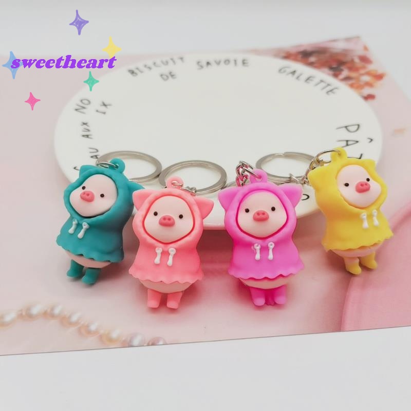 Móc Khóa Hình Heo Hồng / Heo Con / Áo Mưa Dễ Thương