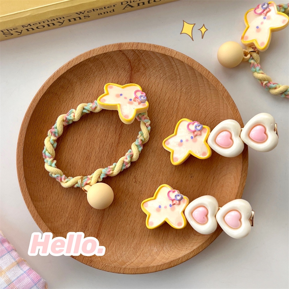 Dễ Thương Kẹp Tóc Hình Ngôi Sao / Mặt Trăng / Thỏ Màu Vàng Xinh Xắn Cho Nữ