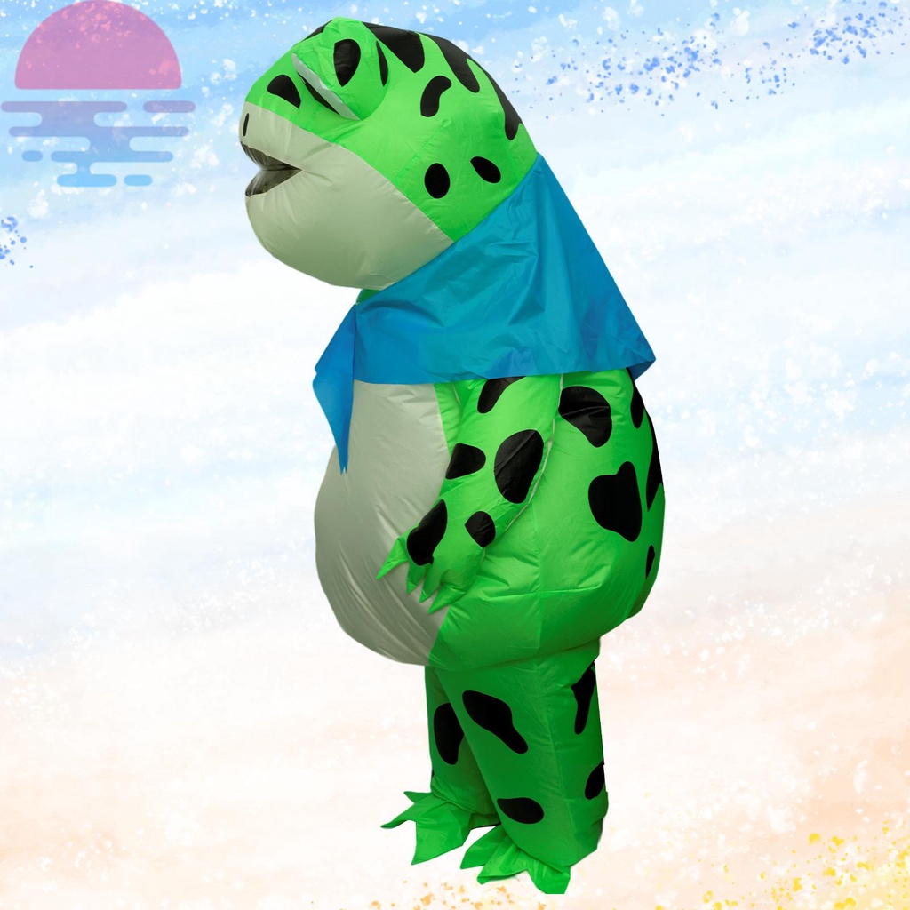 Bộ Áo Liền Quần Bơm Hơi Chống Thấm Nước Hình Ếch Xanh Hoạt Hình Vui Nhộn shopskc3041