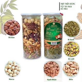 [BÁN SỈ][HCM GIÁ TỐT]500gram Hỗn Hợp 6 Hạt Tách Vỏ Mắc Ca, Hồ đào, Hạnh Nhân, Điều, Dẻ Cười, Bí Xanh TH FONUT