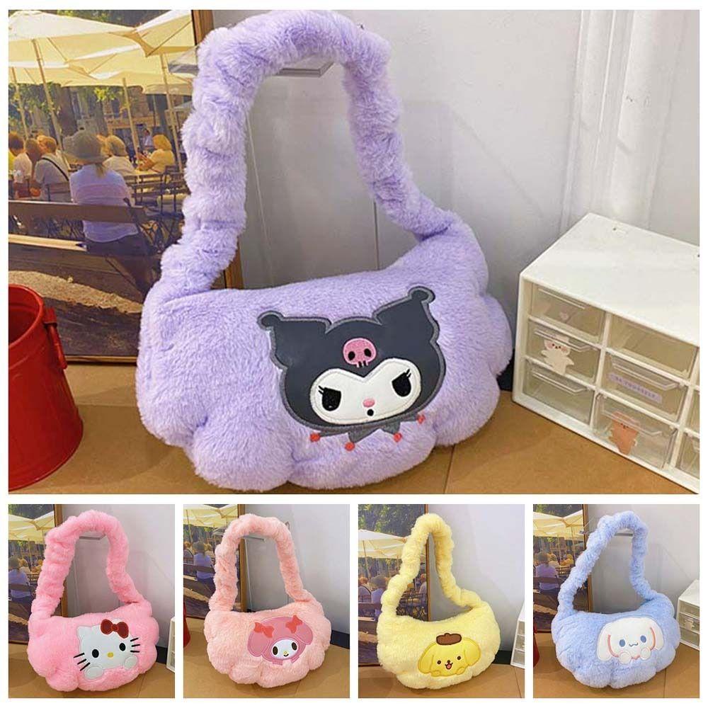 Shanhai Túi tote Đeo Vai Cỡ Lớn Họa Tiết Mèo kitty / Cún Cinnamon Nhồi Bông Dễ Thương