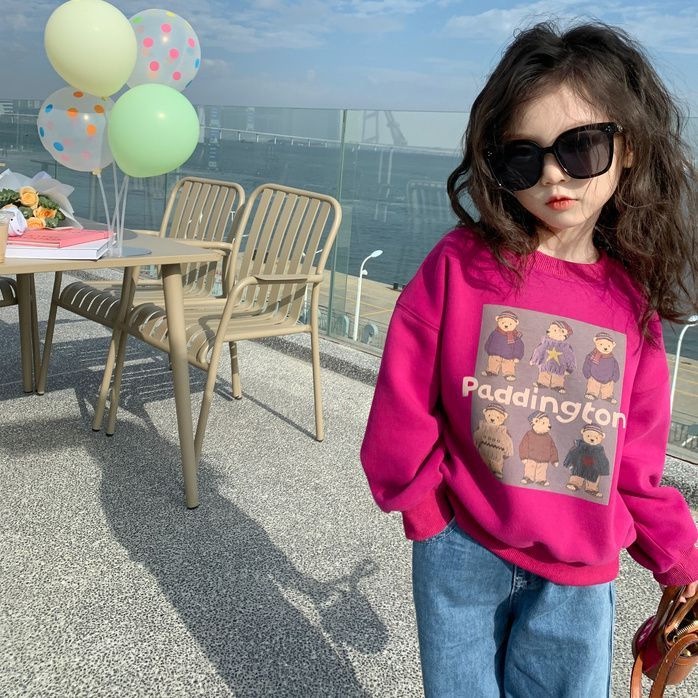 Áo Sweater In Họa Tiết Hoạt Hình Dễ Thương Thời Trang Xuân Thu Cho Bé Gái 90-140cm